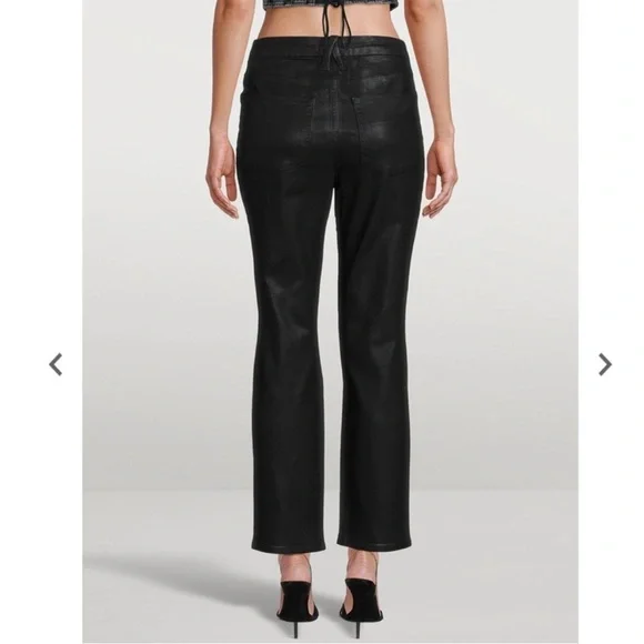 GOOD AMERICAN Good Classic Coated Straight Leg Jeans Size 4/27 - Picture 2 of 9